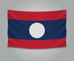 Realistic hanging flag vector