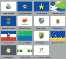 Flags of the states of Chile vector