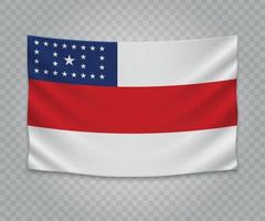 Realistic hanging flag vector