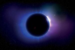 Space background with total solar eclipse vector