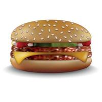 hamburguesa sobre fondo blanco vector