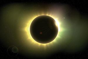 Space background with total solar eclipse vector