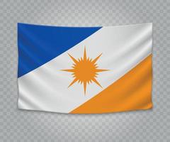 bandera colgante realista vector