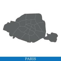 mapa de alta calidad de la ciudad de francia vector