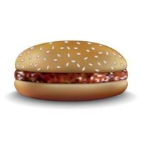 Burger on white background vector