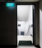 Emergency exit door of a building. photo