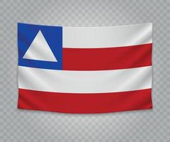 bandera colgante realista vector