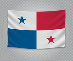 bandera colgante realista vector