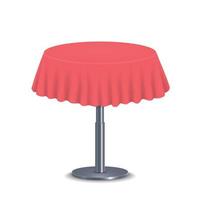 round Tablecloth on table vector