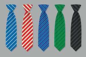 Set of ties isolated on white background. vector