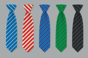 Set of ties isolated on white background. vector