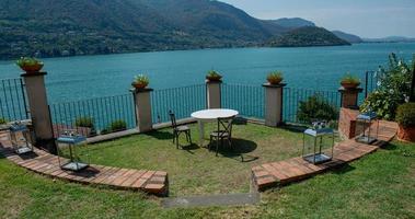 Terrace with lake view photo