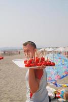 apples on stick photo
