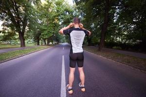 man jogging outside photo