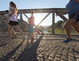 people group jogging photo