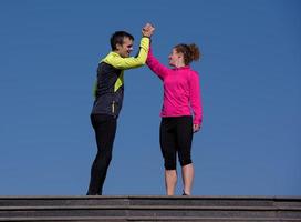 congratulate and happy to finish morning workout photo