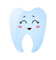 Healthy white tooth on a white isolated background. Vector illustration.