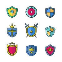 conjunto de iconos de escudo vector