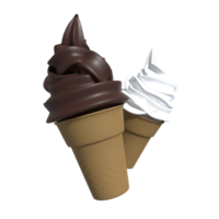 ilustración 3d de cono de helado aislado png