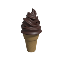 ilustración 3d de cono de helado aislado png