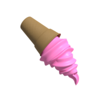 isolato ghiaccio crema cono 3d illustrazione png