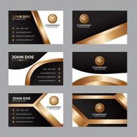 Modern White and Gold Business Card Template Design vector