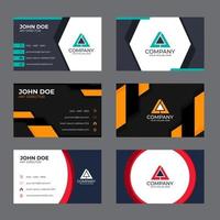 Modern Duo Chrome Business Card Design Template vector