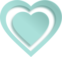 Turquoise Paper Cut Heart Style png