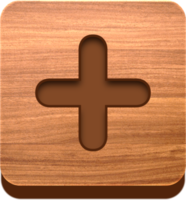 Wooden Add Button, Wooden Icon png