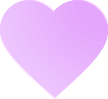 coração gradiente roxo, botão de coração gradiente png