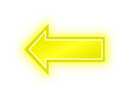 banner de flecha amarilla de neón, flecha de neón png