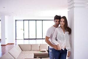 relaxed young couple at home photo