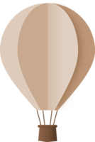 ballon à air chaud en papier brun, papier ballon à air chaud découpé png
