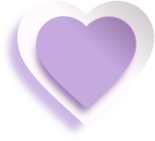 Purper papier besnoeiing hart met schaduw png