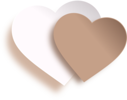 Two Heart Paper Cut With Shadow png