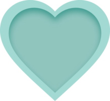 Blank Turquoise Heart Layered Paper Cut Style png