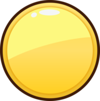 gelbe Cartoon-Kreis-Schaltfläche png