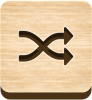 Wooden Shuffle Playlist Button, Wooden Icon png