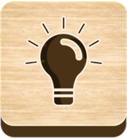 Wooden Light Bulb Button, Wooden Icon png