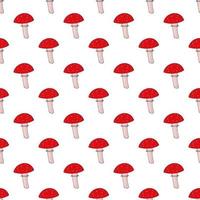 fly agaric mushroom seamless pattern hand drawn. , minimalism, scandinavian, trendy colors 2022, red. poisonous, textiles wallpaper wrapping paper background vector