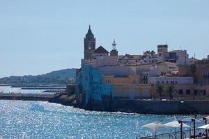 Views of the beautiful town of Sitges on the Catalan Mediterranean coast. photo