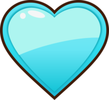 bouton coeur dessin animé bleu png