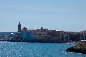 Views of the beautiful town of Sitges on the Catalan Mediterranean coast. photo