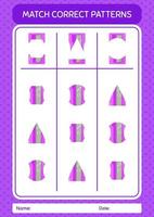 Match pattern game with pencil sharpener. worksheet for preschool kids, kids activity sheet vector
