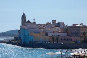 Views of the beautiful town of Sitges on the Catalan Mediterranean coast. photo