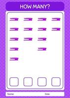 How many counting game with stapler. worksheet for preschool kids, kids activity sheet vector