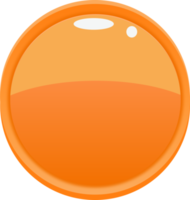 botão redondo de desenho animado laranja png
