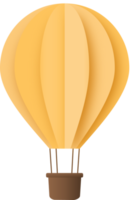 Yellow Paper Hot Air Balloon, Hot Air Balloon Paper Cut png