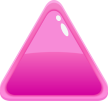 botón de triángulo rosa de dibujos animados png
