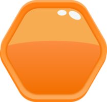 bouton hexagonal dessin animé orange png